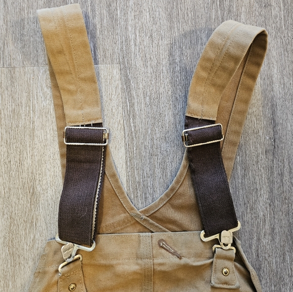 Carhartt Bibs khacki overalls brown work wear insulated - Picture 9 of 16